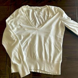 Banana Republic Off White V Neck Sweater Medium